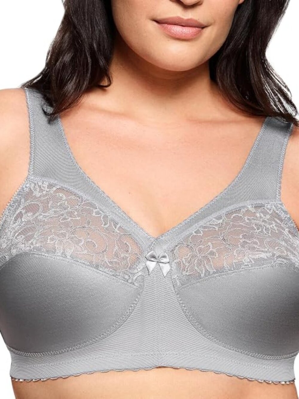 Glamorise ✨ 1000 Full Figure Plus Size MagicLift  Bra Wirefree 36B NWOT Gray